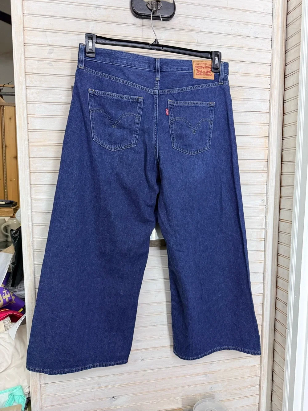Levi's Middy Wide Leg Ankle Jeans in Deep Blue Women’s 14 NWOT - Picture 3 of 12